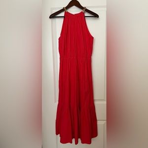 Michael Kors Poplin Halter Dress (Coral Color)